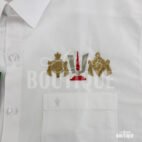 Sri Venkateswara Swamy Namalu Embroidery on Ramraj Pure Cotton White Shirt
