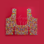 bridal maggam work blouse red with bead embroidery