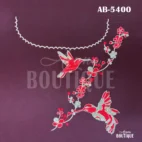 bird floral embroidery blouse back neck design