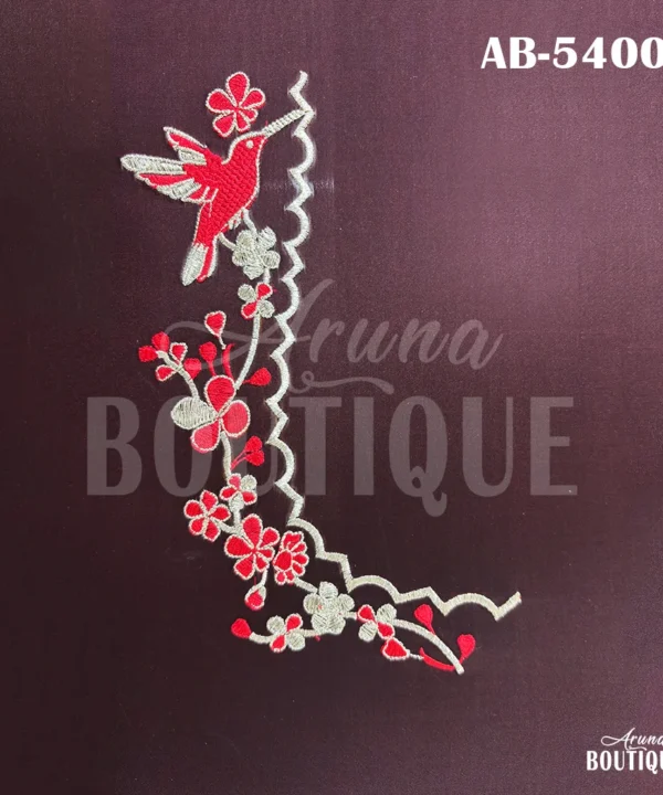 front neck bird embroidery blouse design