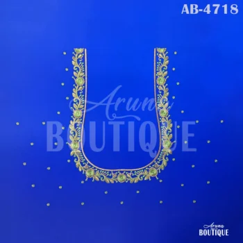 u neck embroidery blouse design ab4718