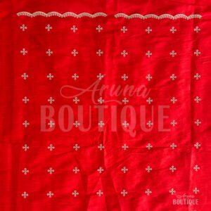 Red Fabric with All Over Butti Work