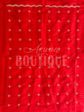 Red Fabric with All Over Butti Work