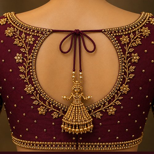 boat neck maggam