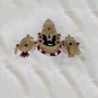 Lord Venkateswara Zari embroidery shirt design close-up