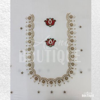 Premium Bridal 3 Bead Work Blouse Fabric Back Design
