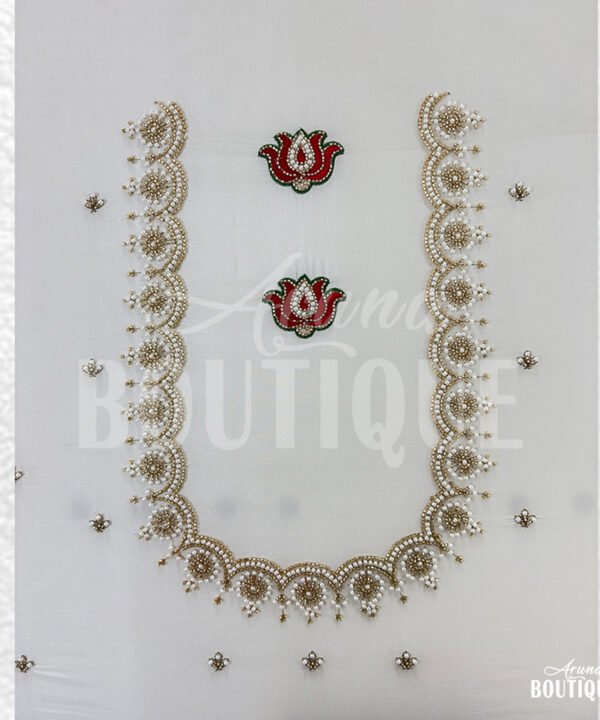 Premium Bridal 3 Bead Work Blouse Fabric Back Design Premium Bridal 3 Bead Work Blouse Fabric Back Design