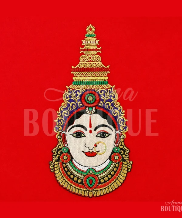 computer-embroidery-ammavaru-kalasam-red-cloth Premium Ammavari Kalasam Embroidery Fabric